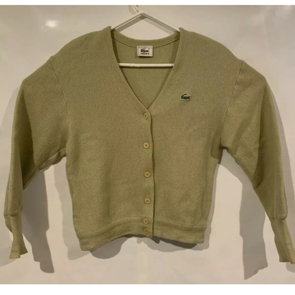 Lacoste Cardigan Sweater green rare authentic